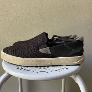 Olukai Canvas Sample Men's Size 9 M Loafers‎ Slip On Casual Shoes Black